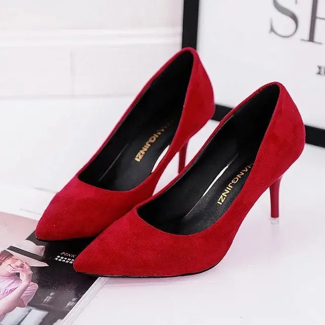 Women's Shoes Large Size Boats Shoes Woman High Heels Wedding Shoes Pumps zapatos mujer 2024 Thick Heels ladies shoes Black Red