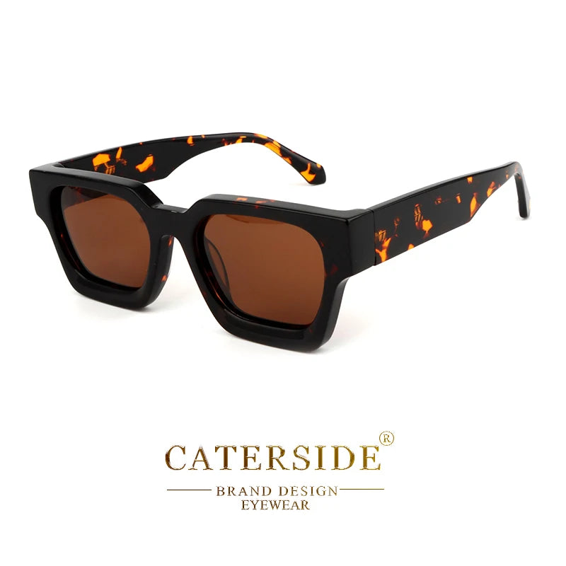 CATERSIDE Retro Acetate Sunglasses Men Polarized Square High Quality Sun Glasses Women Driving Punk Party Vintage Eyewear UV400 - reetell