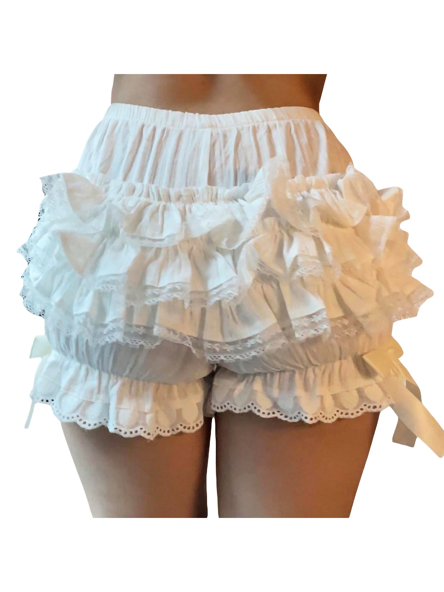 Womens Ruffle Lace Panties Underwear Layered Pumpkin Pants Shorts Cute Lolita Bloomers Frilly Pettipants Going Out - reetell