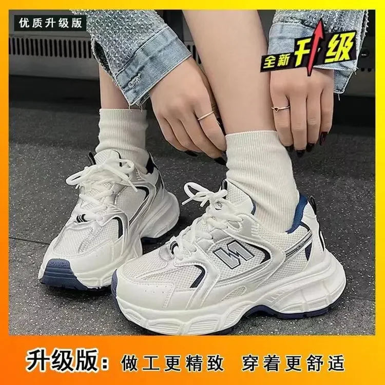 Women's Running Shoes Summer New Sports Casual Sneakers Net Surface Breathable Thick Sole Increase Net Footwear Outdoor Trainers