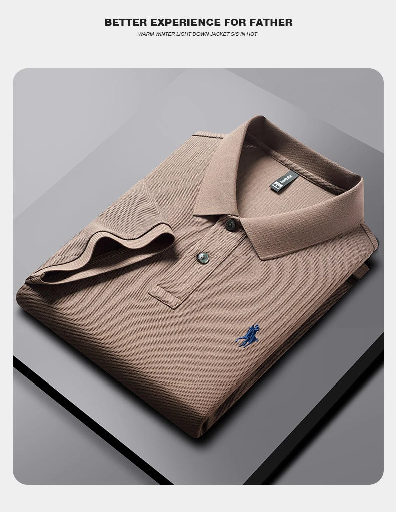 Luxury Brand Embroid Men's Polo Shirt 100Cotton Horse Pattern Half Sleeve Breathable T-Shirt Summer Korean Business Casual Men's