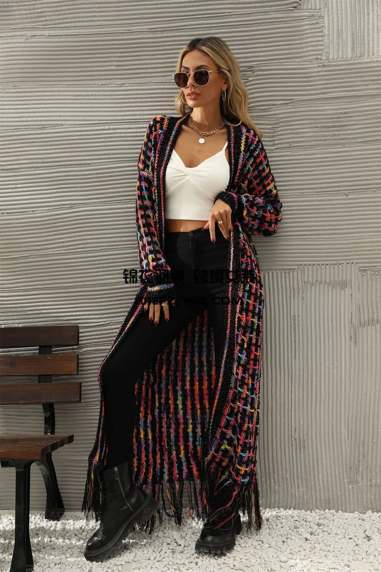 2023 Winter New Large Size Fringe Long Cardigan Coat Sweater Knitted Cardigan Women Korean Fashion Streetwear Cardigan - reetell