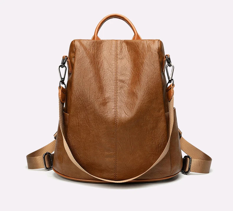 2 in 1 Women Backpacks Luxury Designers Anti Theft Korean Style Pu Leather Work Fashion Backpacks University Shoulder Bag Casual