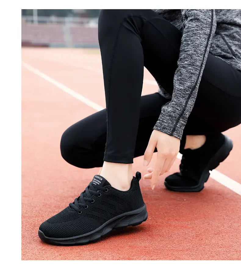 Woman Sneakers Casual Shoes 2023 New Breathable Walking Mesh Lace Up Flat Vulcanized Shoes Women Tenis Running Shoes for Women