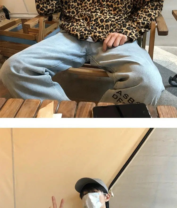 Shirts Spring Summer Man Thin Men's Clothing 2023 Streetwear Casual Loose Printing Leopard Turn-down Collar Long Sleeve Handsome - reetell