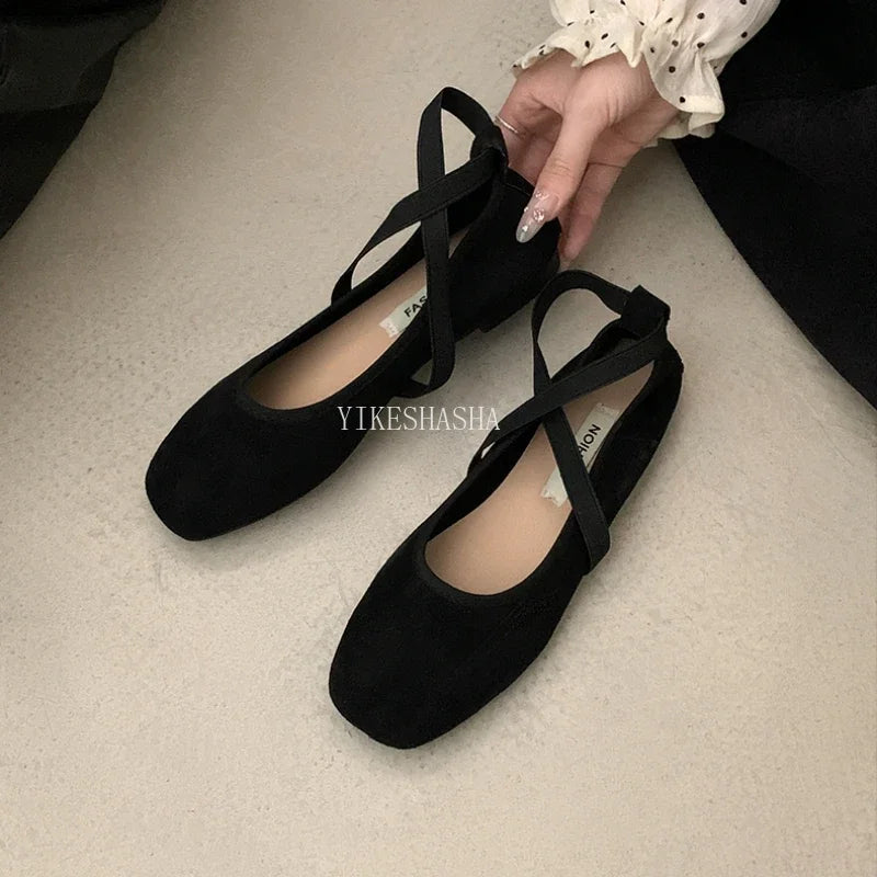 2024 New Spring Summer Flat Ballet Shoes Women's Shoes Retro Mary Jane Shoes Ballet Flats Women Zapatos Mujer