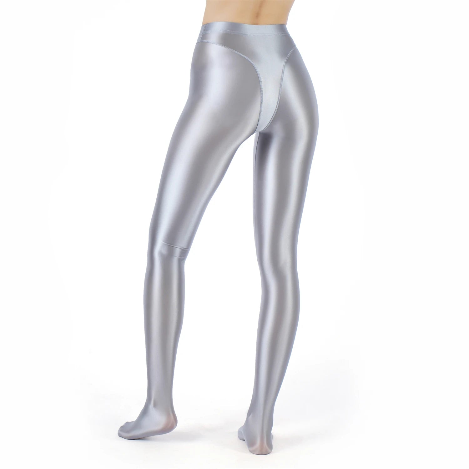 Sexy Women High Waist Sexy Tight Silk Shiny Pencil Pant Oil Glossy Candy Color Smooth Pants Sexy Erotic Lingerie Yoga Leggings - reetell