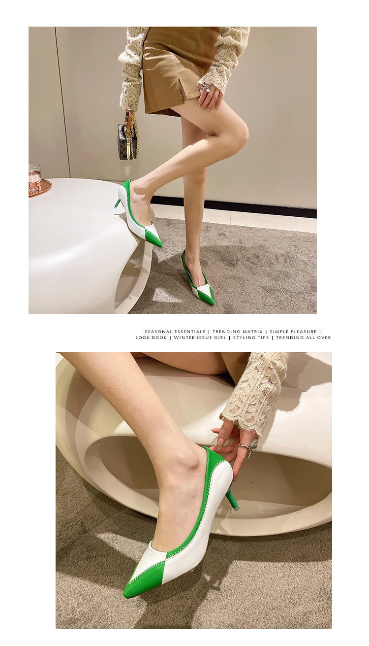 Summer New Pointed Toe Stiletto Sandals High Heel Women's Shoes Banquet Party Women's Shoes Fashion Wedding Shoes 6.5-9cm Pumps