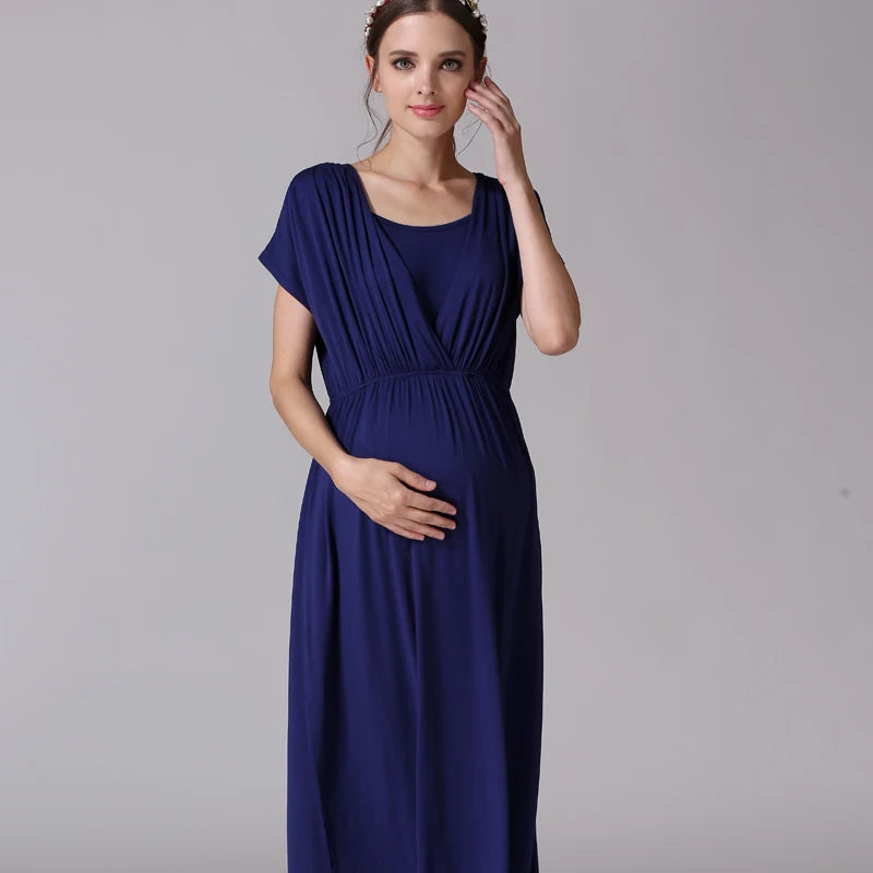 Emotion Moms Fashion Breastfeeding Dress Summer Maternity Clothes for Pregnant Women Postpartum Dresses Soft Fabric