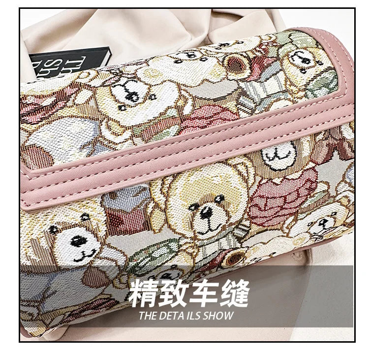 Casual Crossbody Bag Bear Pattern Stylish and Playful Handbags Women Bags Shoulder Hand Bags for Women Purses and Handbags ﻿