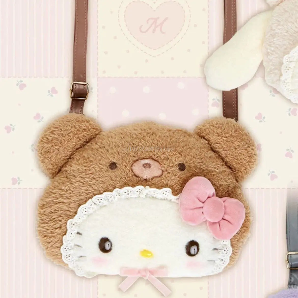 Sanrio Latte Baby Series Plush Doll Crossbody Bag Hello Kitty Women Soft Handbags Kawaii Cartoon Messenger Bag for Children Gift