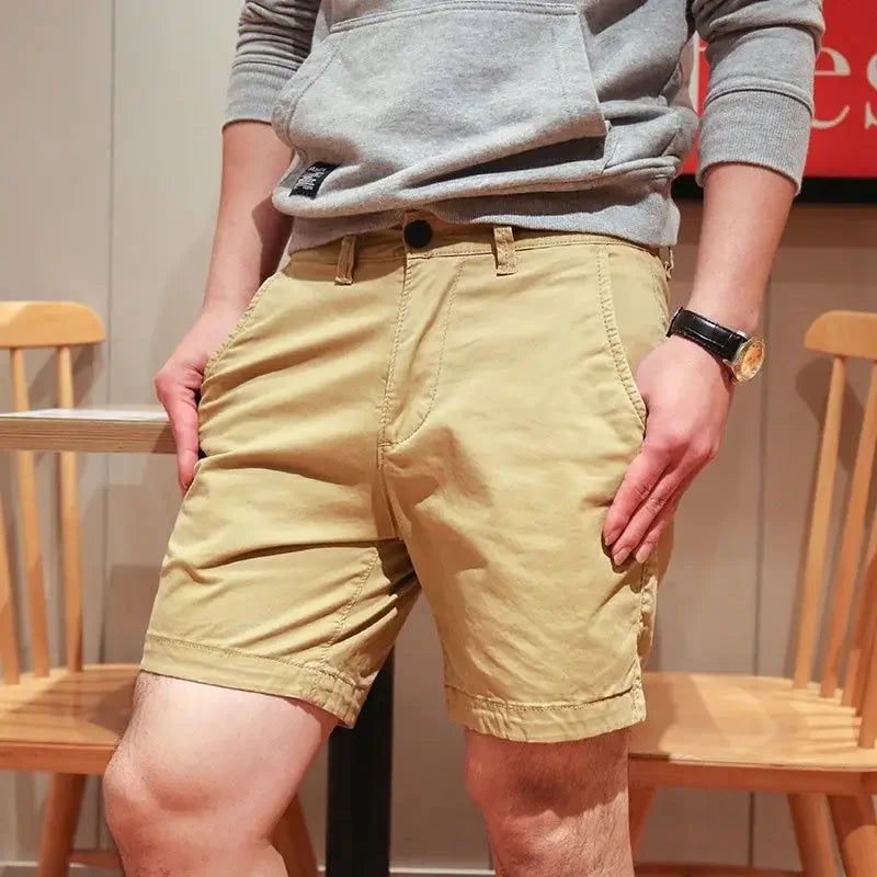 Bermuda Short Pants for Men Solid with Zipper Mens Cargo Shorts Button Big and Tall Cotton New in 2024 Fashion Streetwear Jorts - reetell