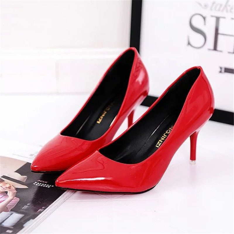 Women's Shoes Large Size Boats Shoes Woman High Heels Wedding Shoes Pumps zapatos mujer 2024 Thick Heels ladies shoes Black Red