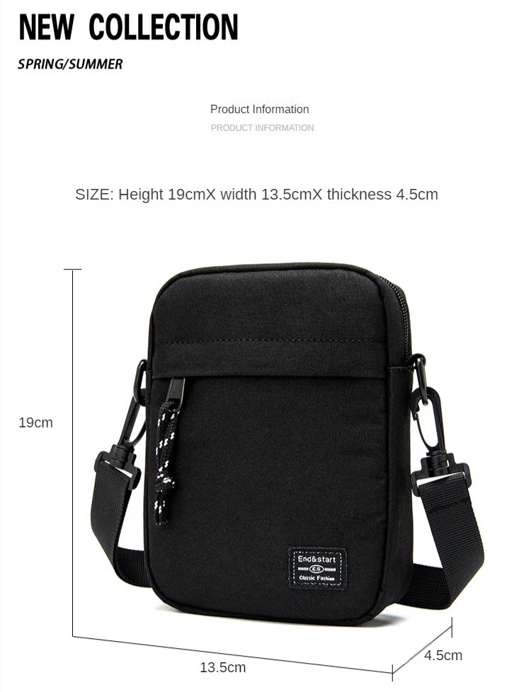 Simple Mini Crossbody Handbags Bag Men's Nylon Shoulder Side Bag for Men Messenger Phone Sling Bag Husband  Chest Pack Wallet