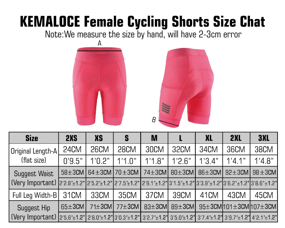 KEMALOCE Women Cycling Shorts 2024 Pink&Black Breathable Summer Bicycle Shorts Female 5D Gel Pad Pocket Lady Bike Shorts - reetell