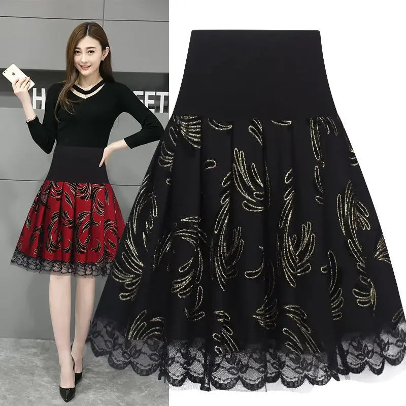 Voile Pleated A- line Short Skirt Elastic Waist Large Size Woman Skirts Mujer Faldas Saias Mulher - reetell