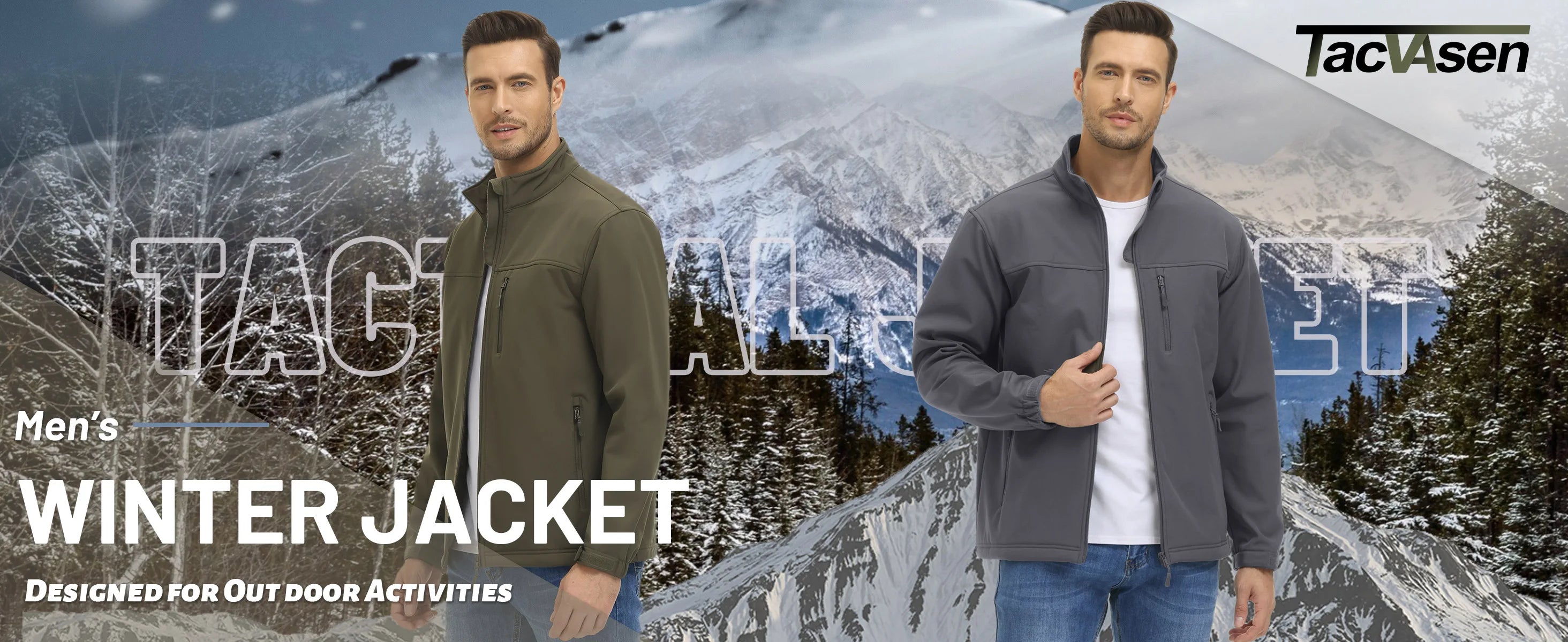 TACVASEN Waterproof Softshell Jackets Mens Winter Fleece Lined Work Jackets Zipper Pocket Outdoor Jacket Male Windbreaker - reetell