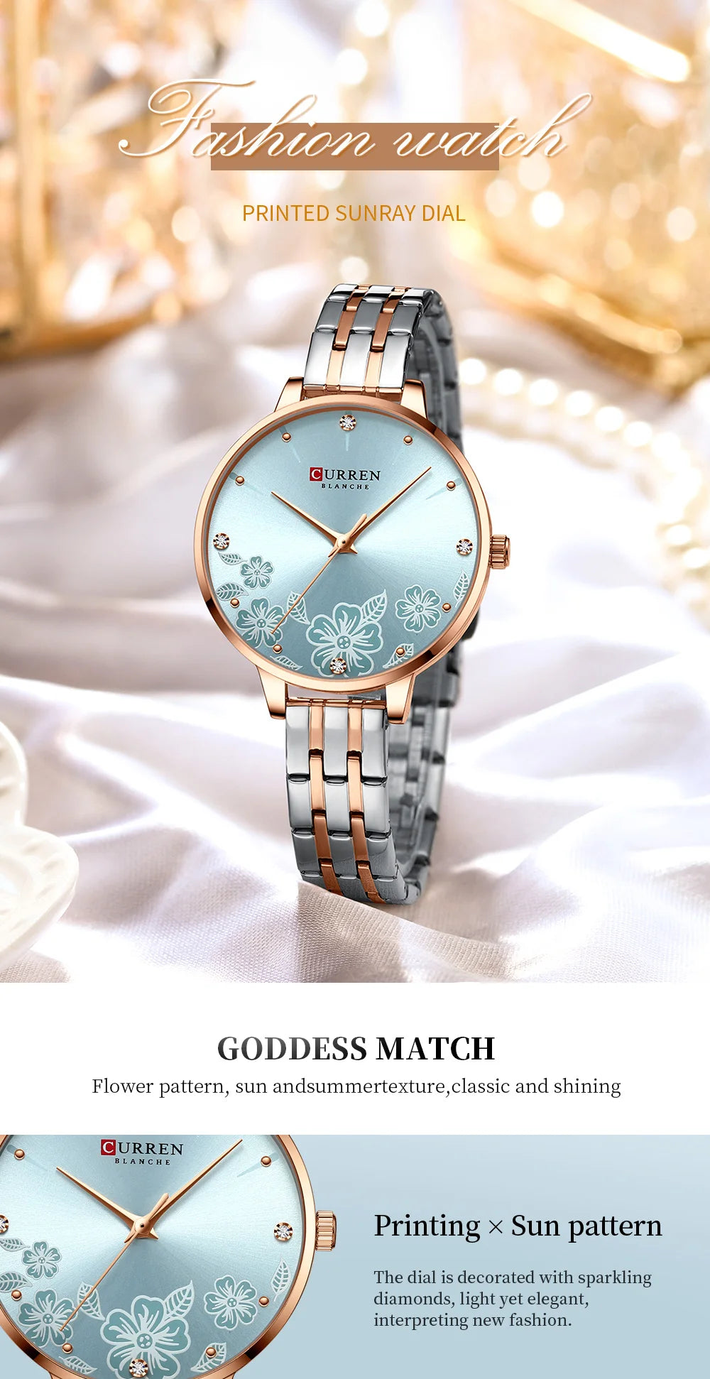 CURREN Brand Fashion Women Watches Stainless Steel Ultra Thin Quartz Watch Woman Romantic Clock Women's Watches Montre Femme