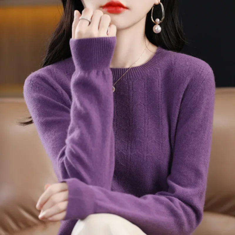 2024 Women Sweaters Autumn Winter Long Sleeve Pullovers Knitwears Warm Pullovers Korean Fashion Bottoming Shirts Slim Fit Jumper - reetell