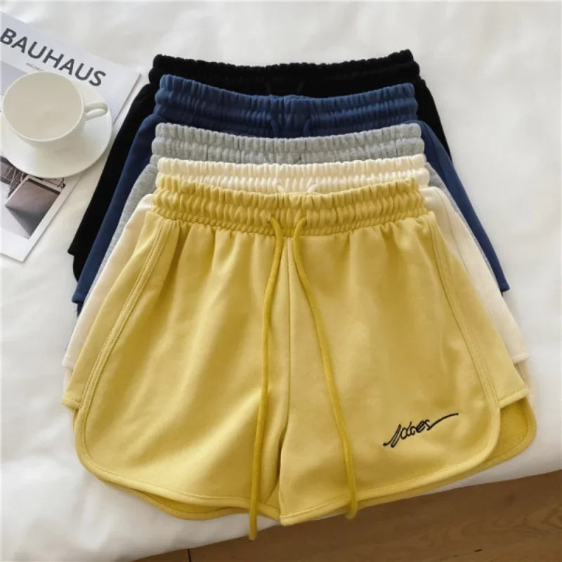 Cotton Shorts For Women 2024 Sweat Short Pants High Waisted Female Clothing Fashion Candy Hotpants Loungewear Casual Yoga Pants - reetell