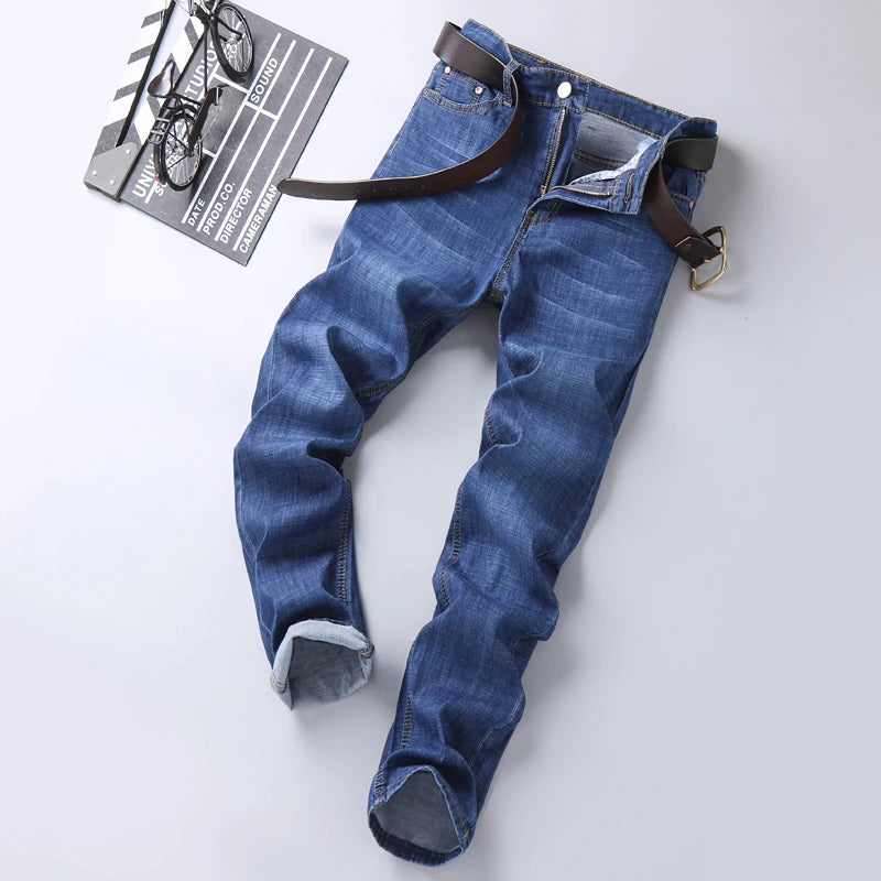 KUBRO Men Jeans Brand 2024 Fashion Business Pants Retro Classic Denim Trousers Autumn Casual Stretch Slim Jean Men‘s Denim Pant - reetell