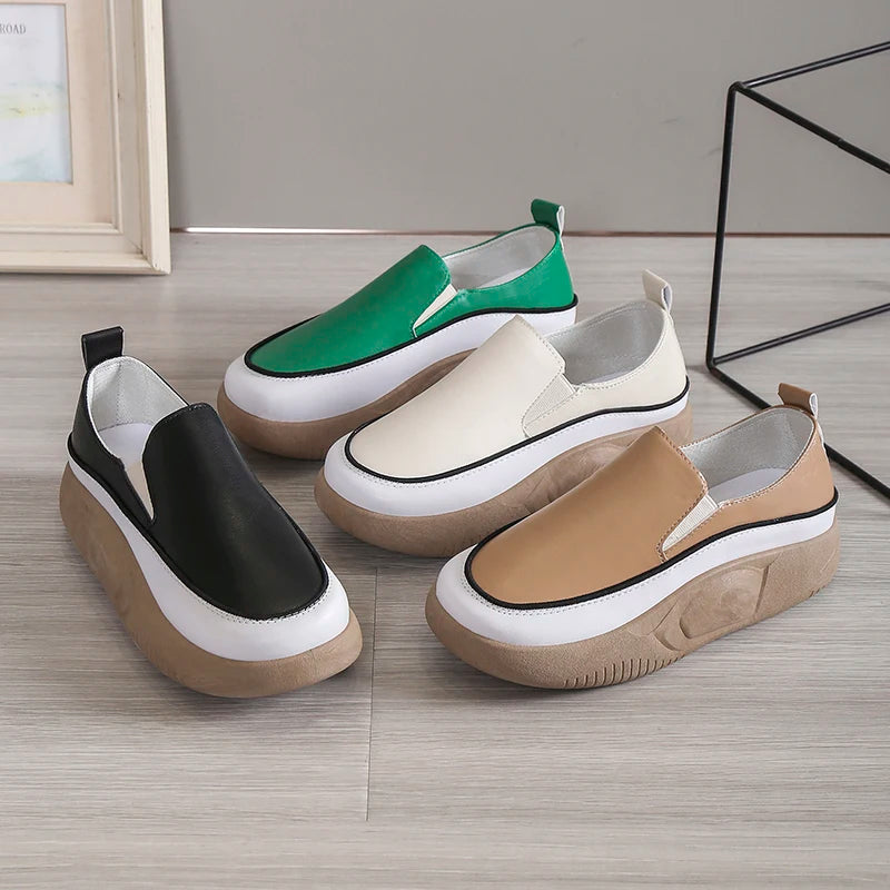 Luxury New Designer Women Fashion Loafers Breathable Slip-On Vulcanized Shoes Casual Wedge Heel Lightweight Woman Sneakers