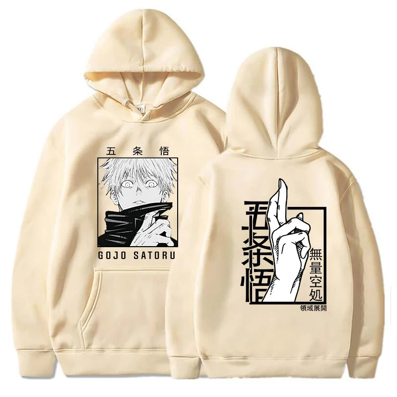 Hot Anime Gojo Satoru Printed Hoodies Pullover Unisex Hooded Sweatshirt Harajuku Streetswear Long Sleeve - reetell