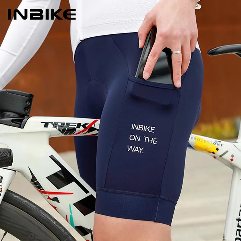 INBIKE Women's Bicycle Shorts Padded 3D Cycling Short Pants for Riding Road Biking Shorts Tights with Side Pockets Bike Clothing - reetell