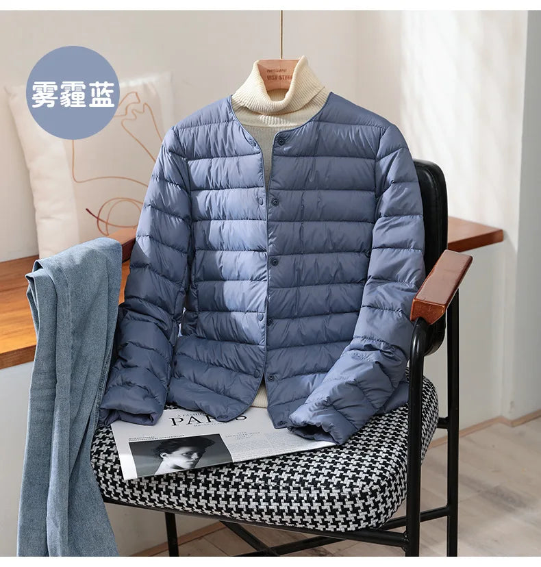 2024 New Arrivals Autumn Winter Warm Women White Duck Down Slim Jackets Female Fashion Ultra Lightweight Packable Puffer Coats - reetell