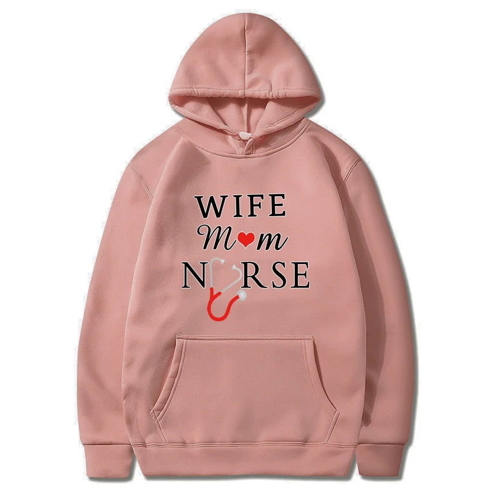 Men Women Hoodies Casual Nurse Print Fashion Sweatshirts Harajuku Long Sleeve Hoody Couple Hoody Pullovers Streetwear Clothing - reetell