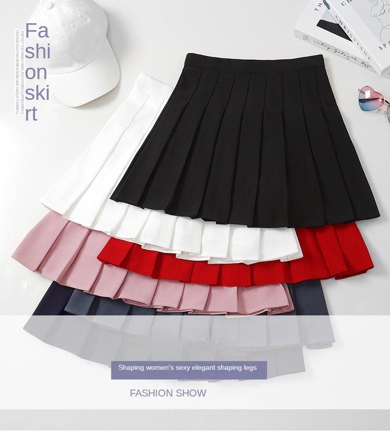 Women's Skirt Pleated Korean Style Summer Woman 2022 Fashion Clothing Pink Elastic High Waist Short White Mini Skirt For Girls - reetell