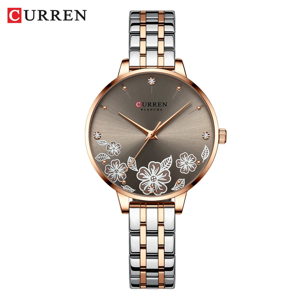 CURREN Brand Fashion Women Watches Stainless Steel Ultra Thin Quartz Watch Woman Romantic Clock Women's Watches Montre Femme