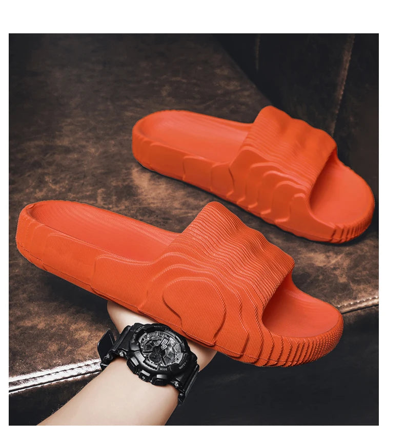 Summer Slippers Mens EVA Leisure Couples Non-slip Beach Indoor Bathroom Flats Ourdoor Slides Graffiti Thick Sole Creative Casual