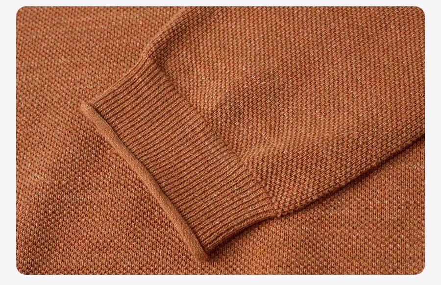 SIMWOOD 2024 Autumn Winter New Oversize Sweater Men Cotton linen Blend Knit Pullovers  Raw Hem Jumper - reetell