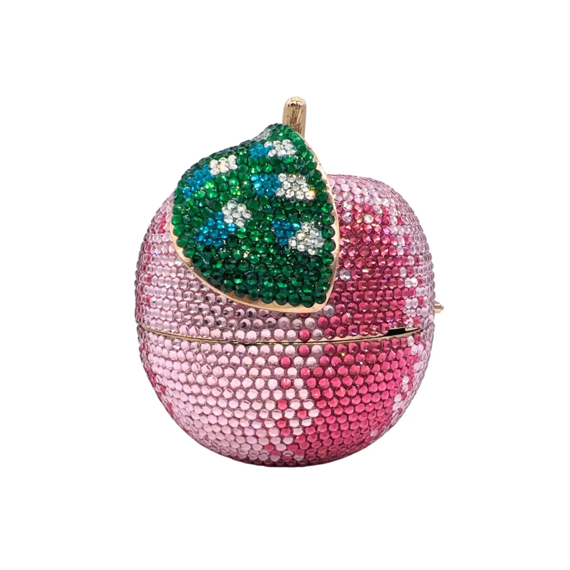 XIYUAN Apple Fruit Crystals Evening Clutch Bags Women Gems Shoulder Bags Bling Diamond Metal Clutch Purses Wedding Party Purse