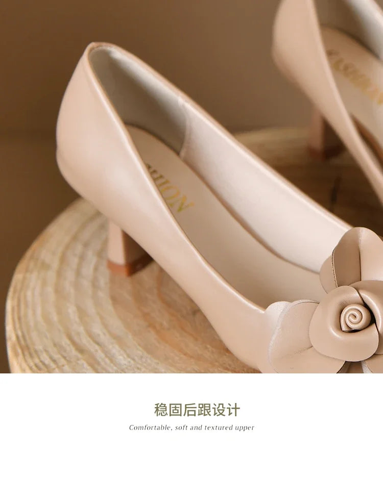 Sexy Luxury Women's Pumps Bow 2024New Fashion Pointed Toe Dress Women Shoes Flowers Party Single Shoes Women High Heels - reetell