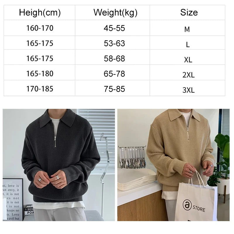 Men Korean Fashion Knitwear Harajuku Knit Sweater Casual Pullovers Jumpers Warm Sweatshirts Vintage Sweaters Man Winter Clothing - reetell