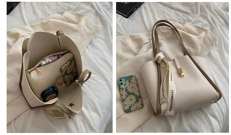 Commuter Tote Bag Large Capacity 2024 New Mother Commuting Bag Portable Fashionable One Shoulder Versatile Underarm Bucket Bag