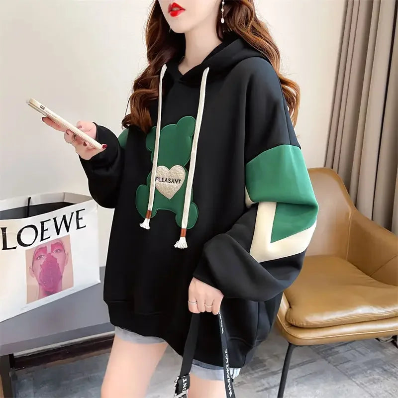 Hoodies Spring and Autumn Long Sleeve Kawaii Hooded Sweatshirt for Women Cute Youthful Clothes 2000s Novelty Designer Woman Tops - reetell