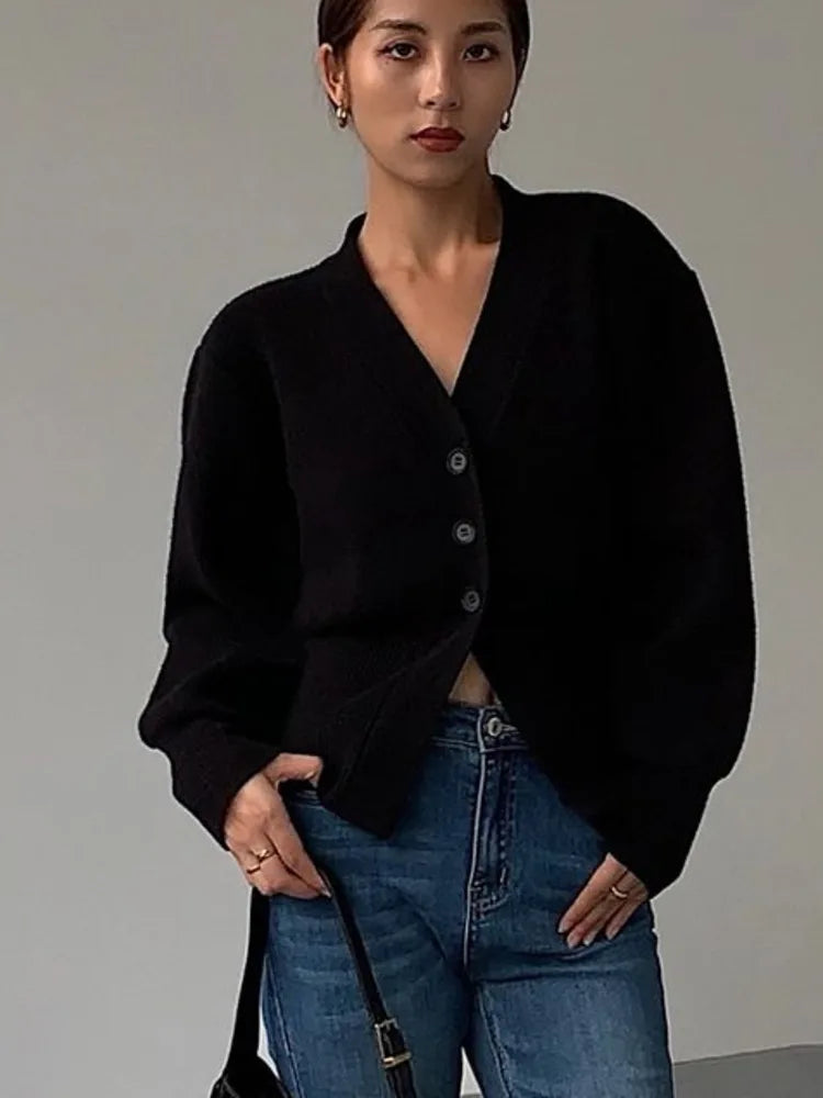 Autumn Sweater Cardigan Coat Women 2024 New Korean Fashion Casual Elegant Long Sleeve Knitted Tops Knitwear Outwear Pull Femme - reetell