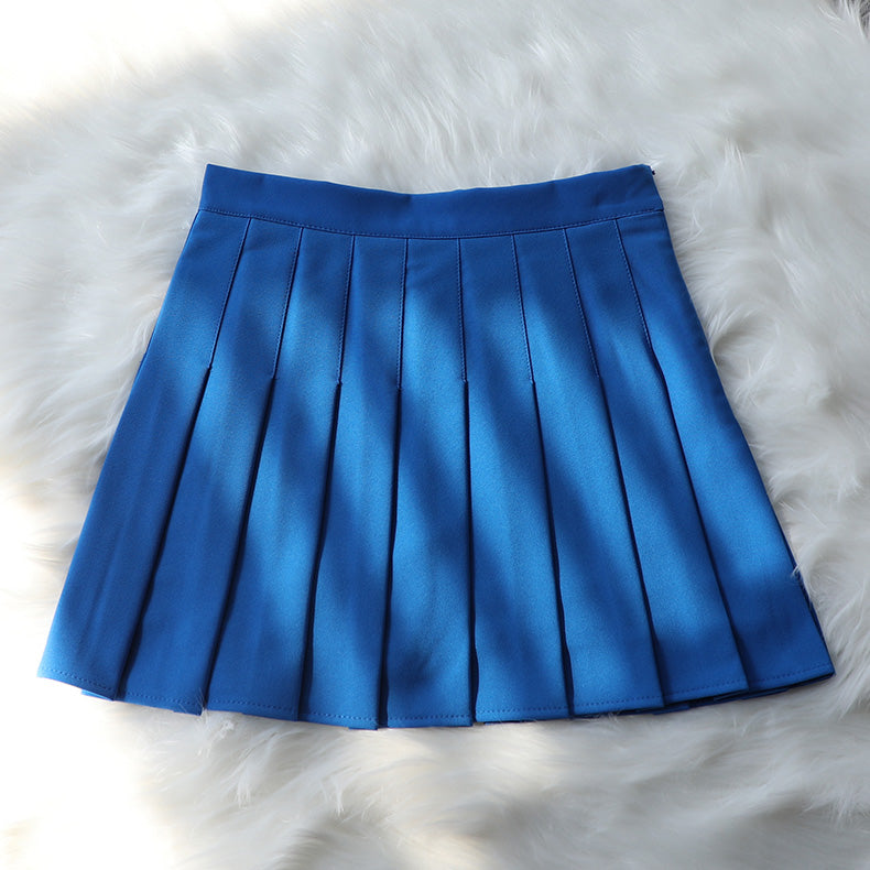 Black Pleated Skirts High Waist A-Line Woman Clothing Korean Autumn School Uniform Harajuku Short Blue Skirt for Girls Dance - reetell