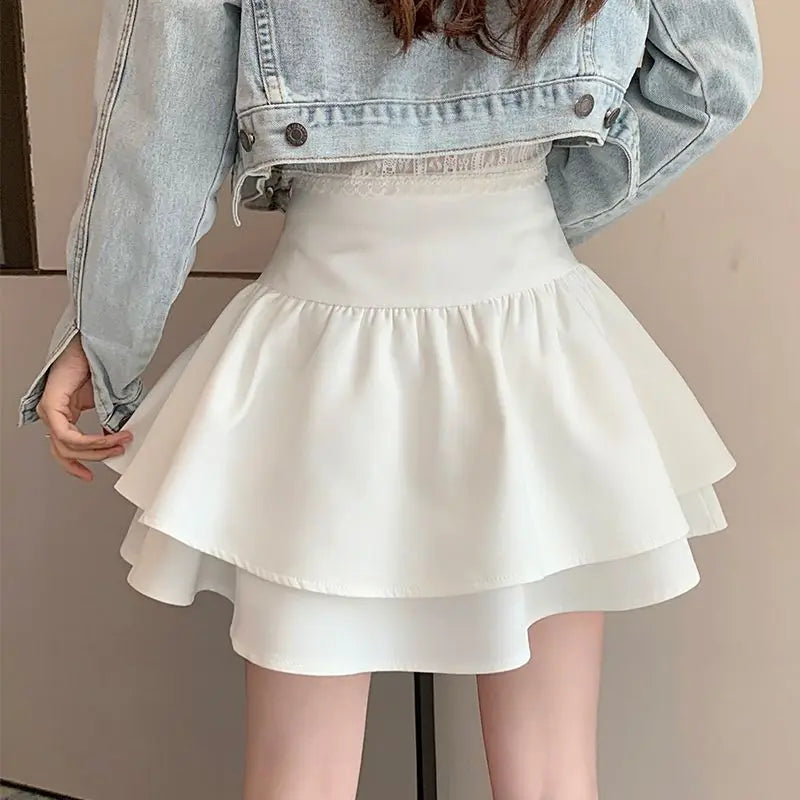 Women's Skirt Short Pleated Pleat Sexy Mini Gyaru High Waist Ruffle Skirts for Woman Chiffon Cheap Luxury Streetwear Y2k Clothes - reetell