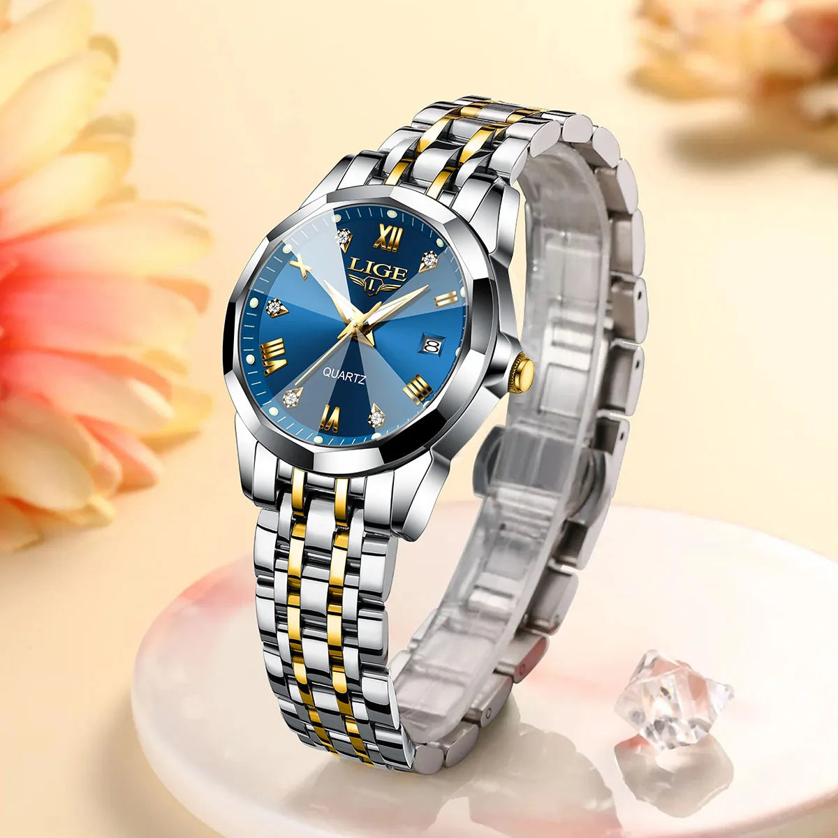 LIGE Top Luxury Elegant Watch for Women Waterproof Luminous Date Ladies Watch Stainless Steel Quartz Women's Watches Girl Reloj