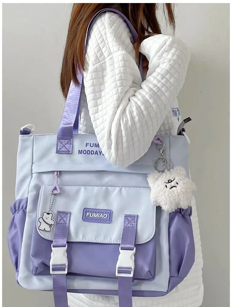 Bag Female College Student Carrying Bag Girl Large Capacity One Shoulder Versatile Crossbody Bag