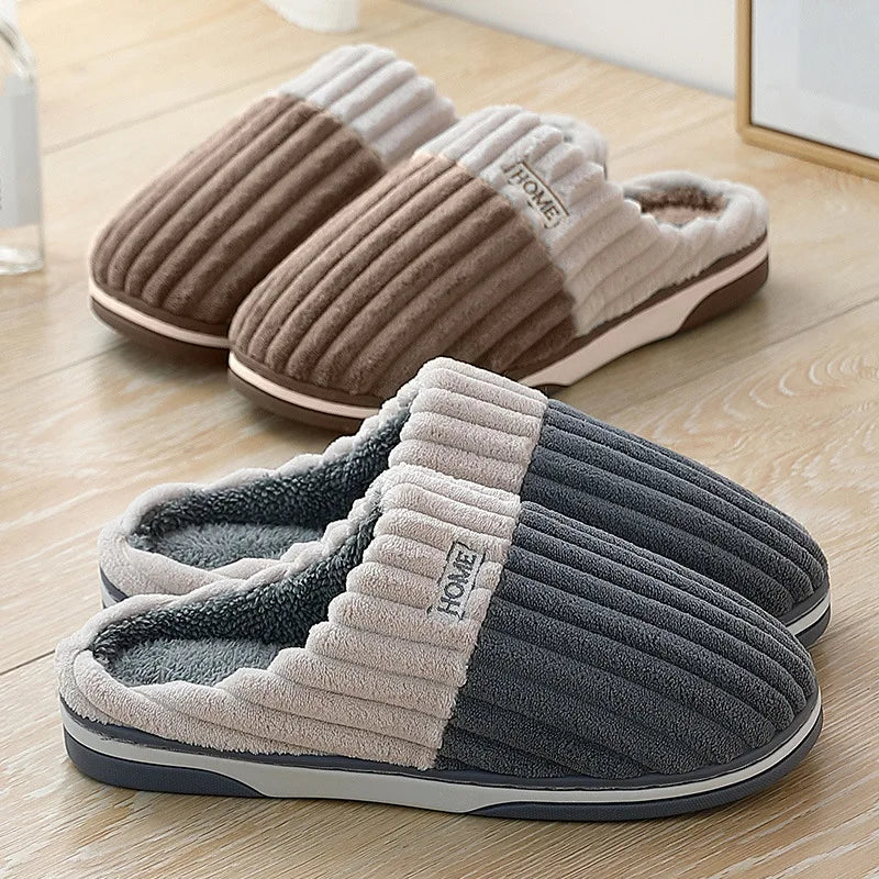 New Big Size 48 49 Men Home Slippers Winter Warm Slipper Couples Comfort Furry Shoes Casual Shoes Indoor Thick Plush Slides