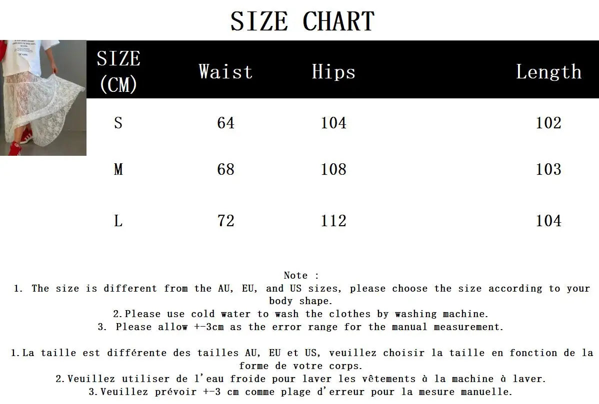 Lace Jacquard Transperant Skirt Women Summer New High Waist Sexy Casual Long Skirts 2024 Streetwear Fashion White Maxi Skirt - reetell