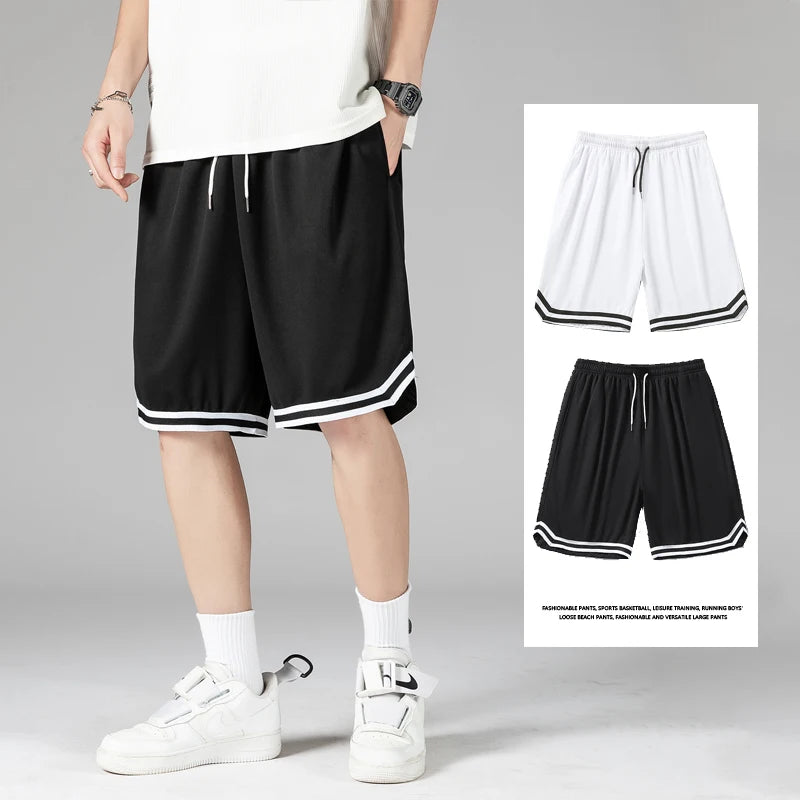 Men's Summer Mesh Sports Shorts Basketball Fitness Speed Dry Running Breathable Shorts Casual Loose Large Size Bermuda Shorts - reetell