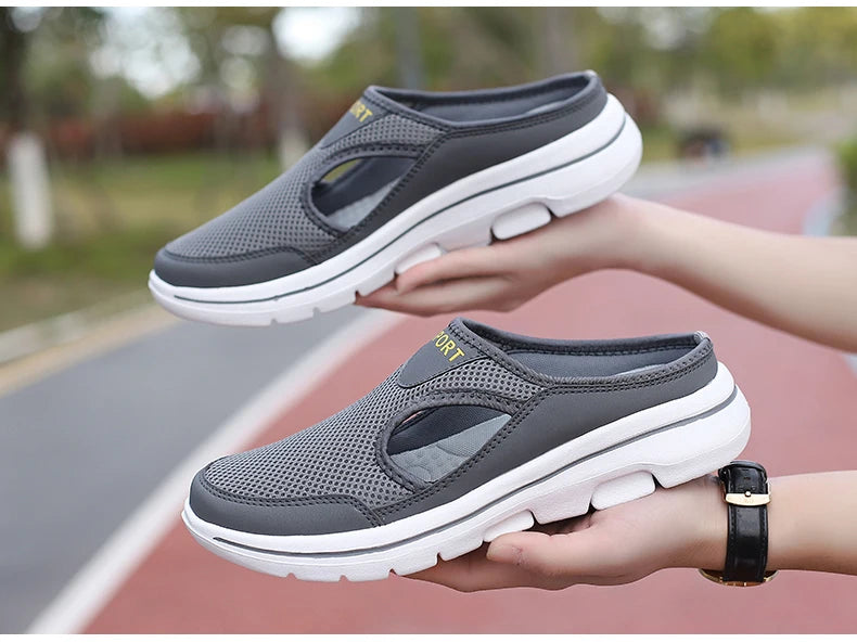 Women Walking Men Fitness Mesh Slip-On Light Loafers Summer Sports Shoes Outdoor Flats Breathable Running Sneakers Size 35-48