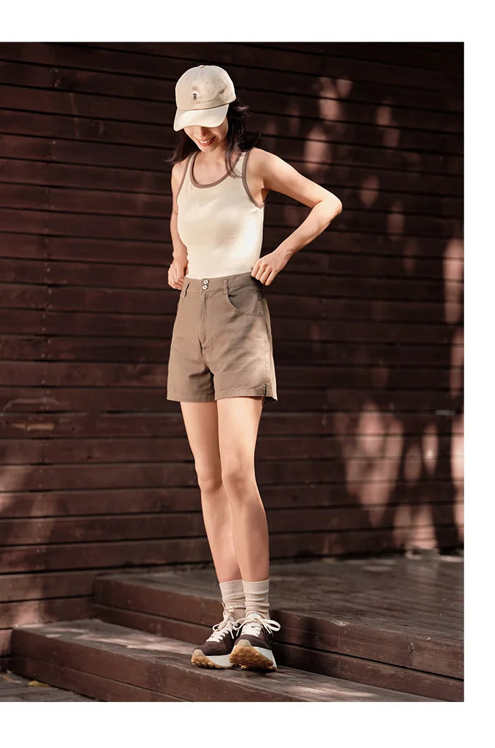 Semir Casual Trousers Women High Waisted Open Show Leg Length 2024 New Summer Ins Tide Simple Basic Shorts Versatile - reetell