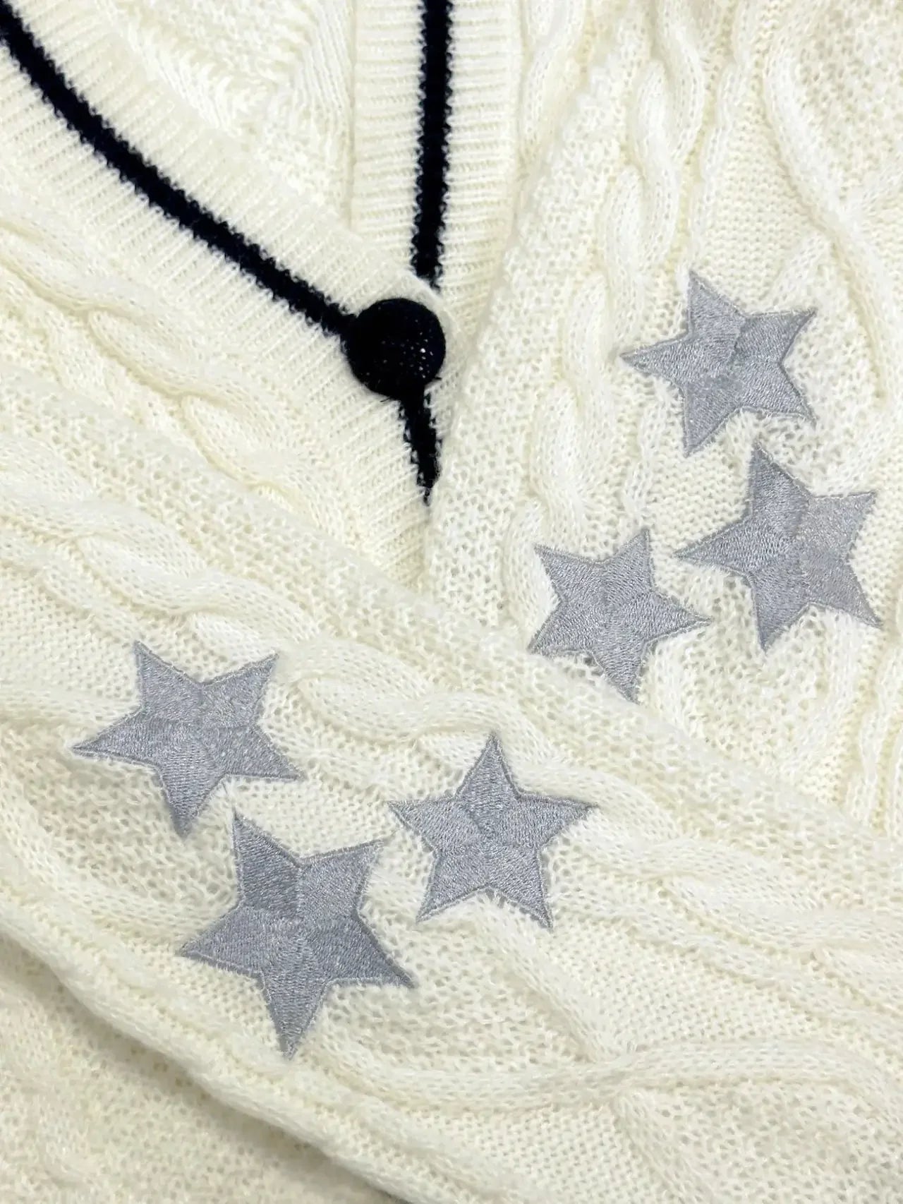 TS Cardigan Star Embroidery Knit Button Up Oversized Folklore Cardigan Sweater Women Unisex Eras Tours Outfit - reetell